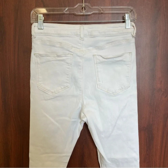 ASOS White Skinny Jeans Distressed Denim Raw Hem Size 28 - Picture 7 of 7